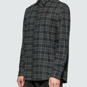 McQ by Alexander McQueen Black and Gray Plaid Shirt